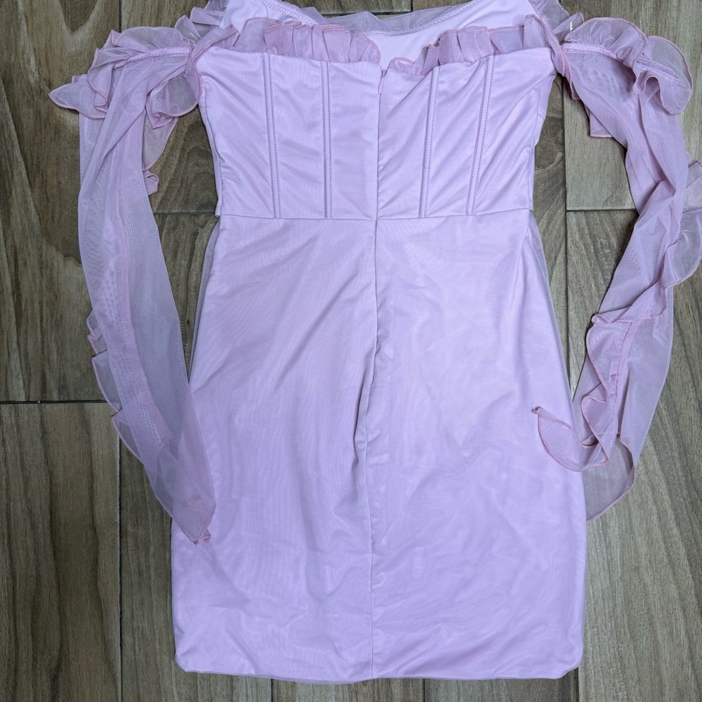 Oh Polly Ruffled Off Shoulder Dress Lilac Size: US 6 - Picture 6 of 8